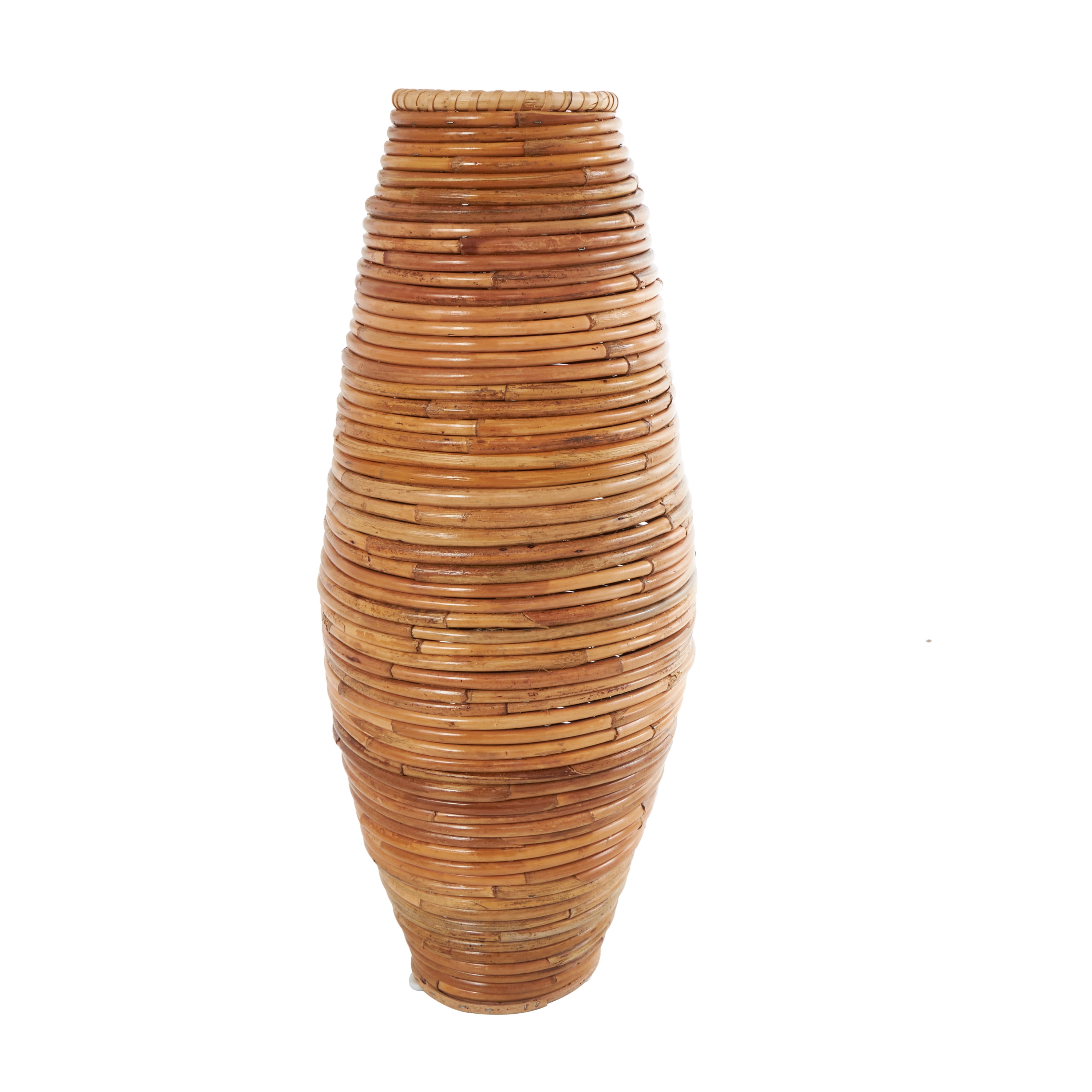 DecMode 28" Handmade Wrapped Brown Rattan Vase