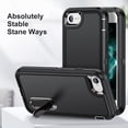 thumbnail image 6 of for iPhone SE Case 2022/2020, iPhone 7/8 Phone Case with Built in Kickstand, Shockproof/Dustproof/Drop Proof Military Grade Protective Cover for Apple iPhone SE/7/8 4.7"(Black), 6 of 7