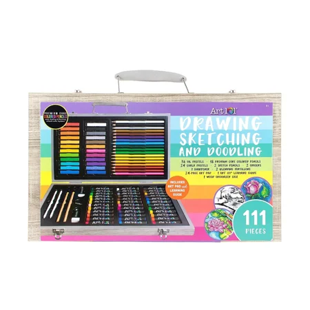New Art 101 Drawing Skeetching and Doodling Art Set Assorted Colors 111 Pieces