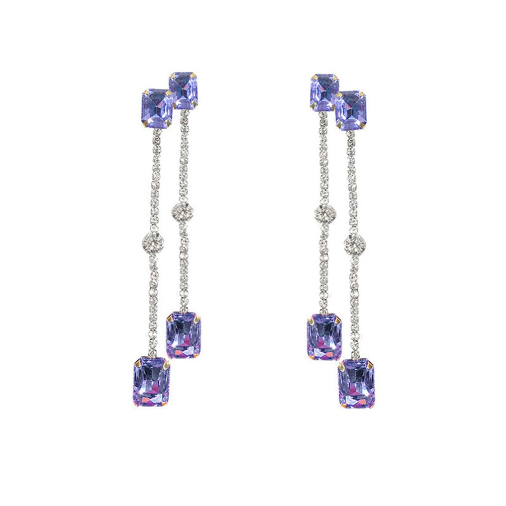 Details about   New One Of A Kind Purple Dangle Earnings 