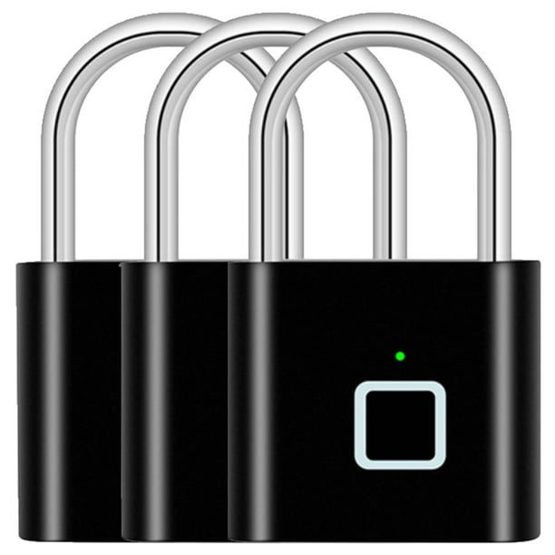 Candados Digital Lockit VentDepot Black 3 Pzas Biométrico Capacidad de 10 huellas USB negro MXIKK-003