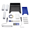 thumbnail image 3 of Kit Para Pintar Profesional Anti Goteo Corona Charola Rodillo Felpa Microfibra Brocha Sintética Mini Felpa Esponja Cinta Masking Tape Plástico Protector Paquete Juego Accesorios Pintura Paredes Casa, 3 of 4