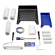 thumbnail image 3 of Kit Para Pintar Profesional Anti Goteo Corona Charola Rodillo Felpa Microfibra Brocha Sintética Mini Felpa Esponja Cinta Masking Tape Plástico Protector Paquete Juego Accesorios Pintura Paredes Casa, 3 of 4