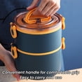 thumbnail image 4 of Fiambrera Fiambrera 1.6L Gran Capacidad Contenedor De Alimentos De Doble Capa Tarro De Comida Portátil A Prueba De Fugas Para Microondas Azul, 4 of 7