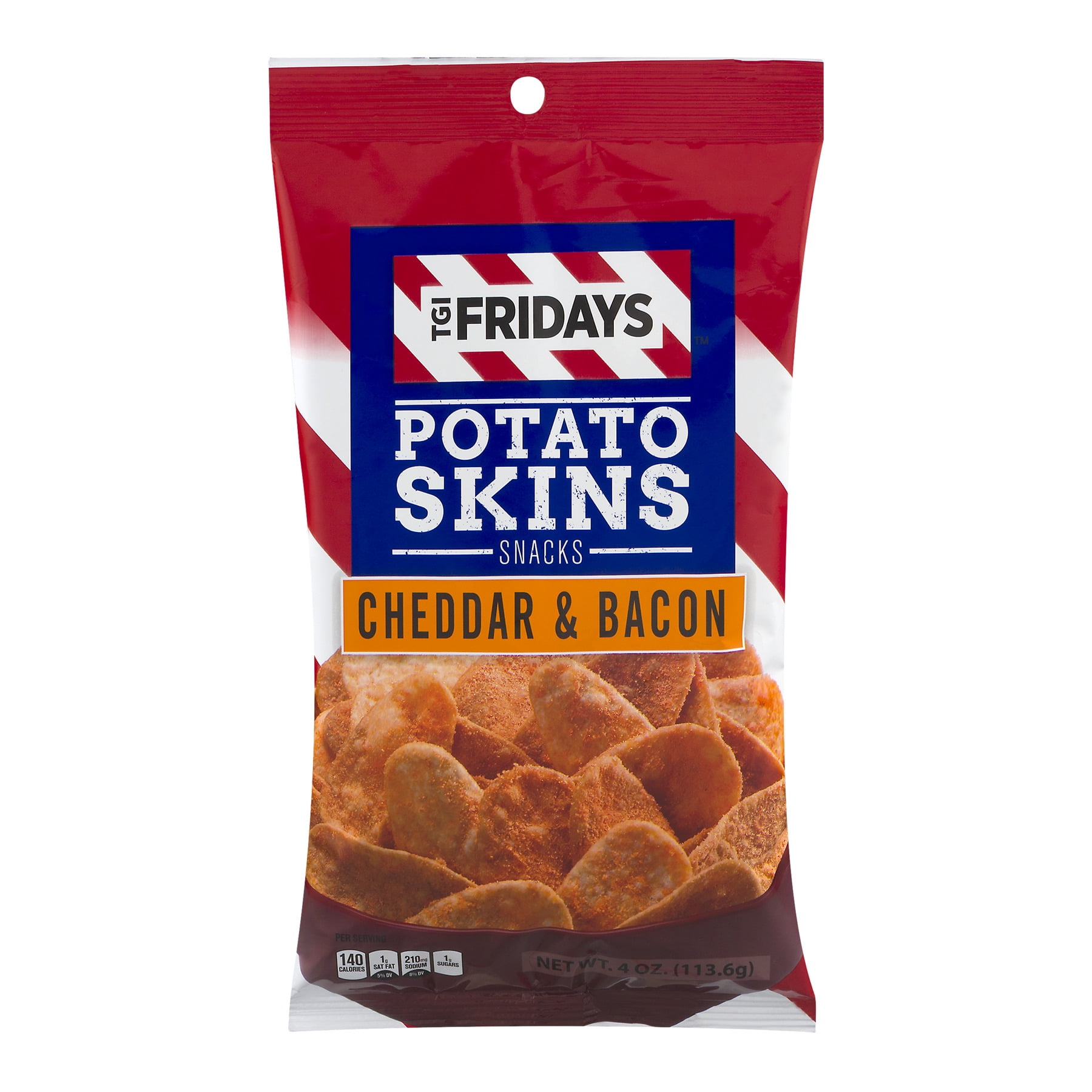 TGI Fridays Potato Skins Snacks Cheddar & Bacon, 4.0 Oz
