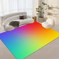 thumbnail image 2 of 5x7ft Rainbow Multicolor Area Rug Fashion Psychedelic Art Deco Rug, Non Slip Washable Non-Shedding Foldable Short Pile Carpet For Kids Playroom,Dining,Home,Decor,Office, 2 of 7