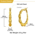 thumbnail image 6 of U7 Large Big Hoop Earring for Women Stainless Steel Gold Plated Bamboo Earrings 40mm Christmas Anniversary Gift for Mother Wife, 6 of 8