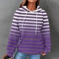 thumbnail image 2 of Miluxas Womens Waffle Hoodie Oversized Fashion Multicolored Sweatshirt Casual Drawstring Loose Pullover Tops with Pocket Purple M(M), 2 of 5