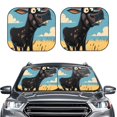 thumbnail image 6 of Lsque Whimsical Cartoon Cow 2 PCS Windshield Sun Shade | CarFoldable Window Covers | Car Accessories Reflect UV for Universal Cars SUV Truck | Medium, 6 of 7