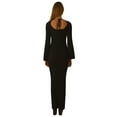 thumbnail image 6 of Genuiskids Slim Fit Knit Dresses for Women Elegant Long Sleeve Ribbed Bodycon Dress Fall Party Fall Spring Dress Long Club Party One-Piece, 6 of 6