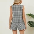 thumbnail image 5 of Women’s Summer Casual 2 Piece Short Sets 2026 Button Suit Vest Tops Shorts Dressy Business Work Outfits 2 Piece Sets For Women, 5 of 9