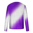 thumbnail image 5 of BLVB Long Sleeve Shirts for Men Trendy Gradient Crew Neck Pullover Tops Casual Plus Size Workout Blouse Tee Purple, 5 of 5