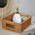 thumbnail image 3 of Rattan Storage Basket Woven Bin Sundries Organizer Hamper Bins Water Tank Grocery Fruit Baskets, 3 of 6