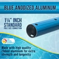 thumbnail image 4 of U.S. Pool Supply Professional 8-Foot Blue Anodized Aluminum Telescopic Swimming Pool Pole, Adjustable 2 Piece Expandable Step-Up - Attach Connect Skimmer Nets, Rakes, Brushes, Vacuum Heads with Hoses, 4 of 6