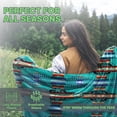 thumbnail image 4 of Sacred Thread Fleece Blanket South Western, Reversible Mexican, Vibrant Aztec Blankets and Throws for Aztec Decor for Home (Teal Flannel / Sherpa (Throw (40''x60'')), 4 of 10