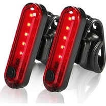2 Pack USB-C Rechargeable Bike Tail Light, Waterproof LED Bicycle Rear Light Easy to Install On Any Bike Trailer or Helmet