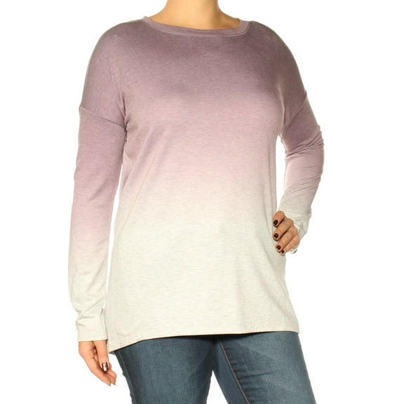 ALFANI $46 Womens New 1994 Purple Ombre Jewel Neck Long Sleeve Casual Top L B B
