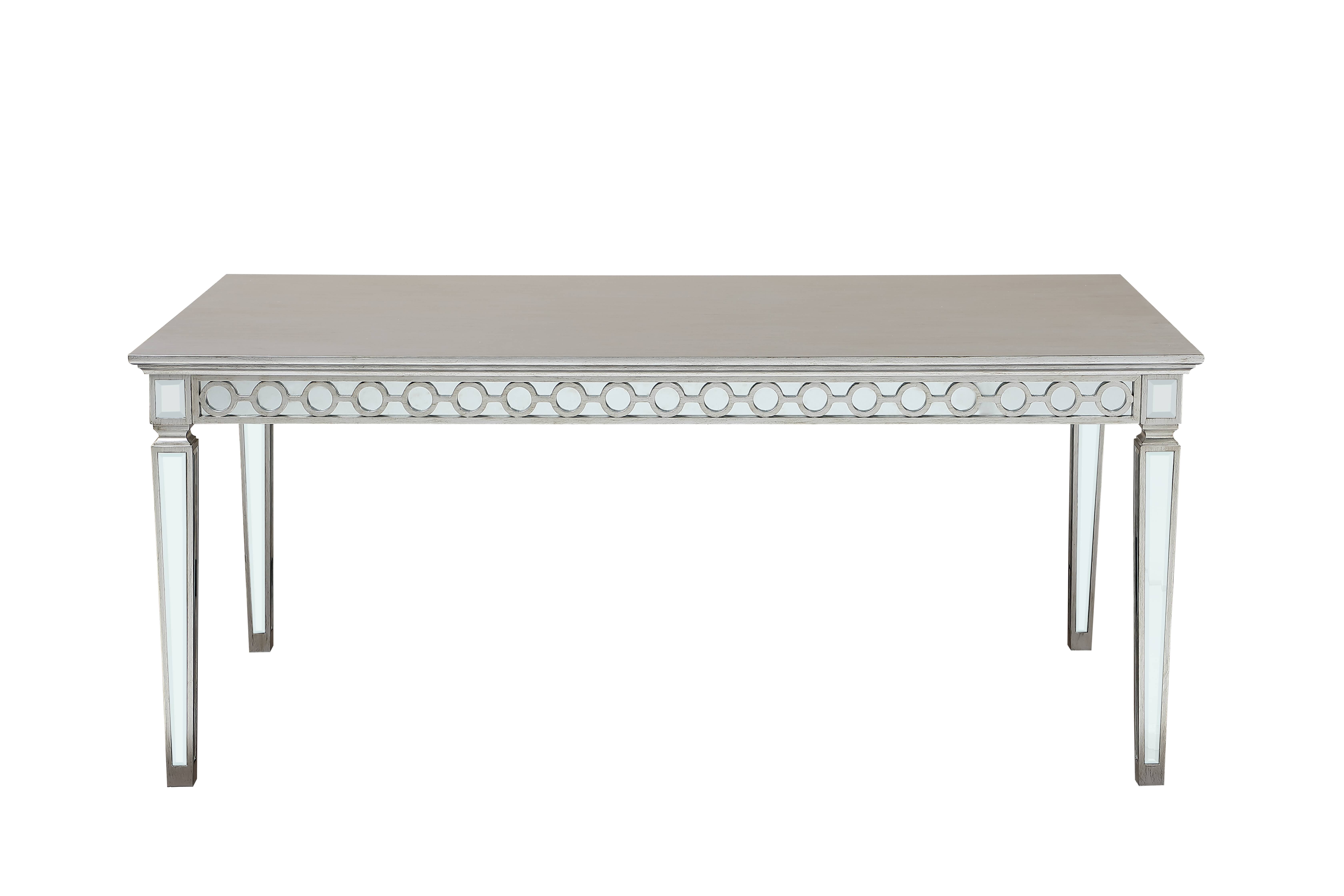 ACME Cabriole Dining Table, Gold Finish