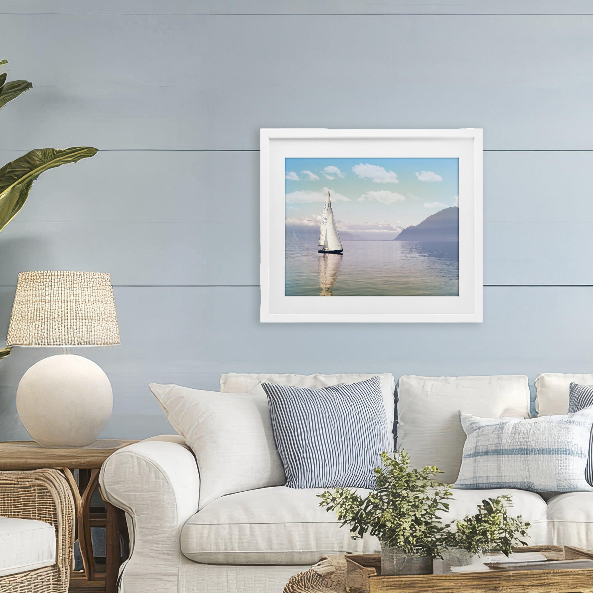 Stupell Industries Ocean Sails Lounging White Framed Print Under Glass, design by Marcus Prime