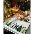 thumbnail image 2 of Christmas Placemats Set of 6 Buffalo Plaid Xmas Tree Place Mats Golden Snowflake Placemat Washable Snow Forest Table Mats for Dining Kitchen Holiday Dinner Party Home Decor 13x19 Inch, 2 of 7