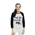 thumbnail image 2 of Thread Tank Only Dogs Can Judge Me Unisex 3/4 Sleeves Baseball Raglan White Black X-Small, 2 of 4