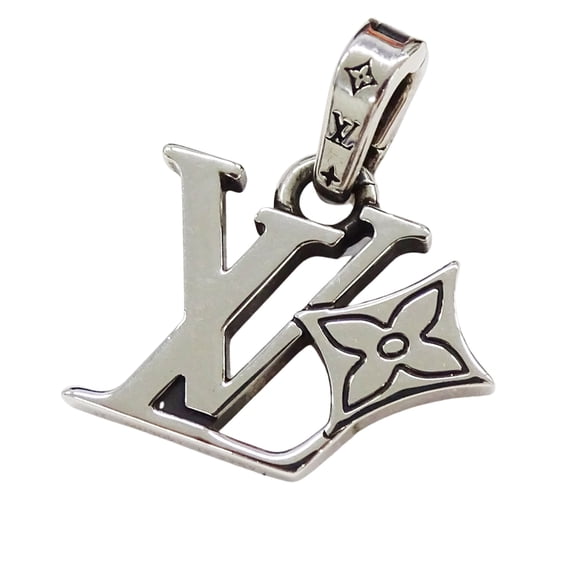 Pre-Owned Louis Vuitton LOUIS VUITTON Charm Men's Brand Pendant Top LV Flower Silver M03091...
