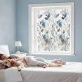 thumbnail image 4 of Vintage Blue Window Privacy Film Brown Watercolor Flowers Petals Abstract Art Decorative Glass Window Film UV Blocking Static Cling Non-Adhesive Sticker Covering for Home Door 17.7 x 39.3 inches, 4 of 8