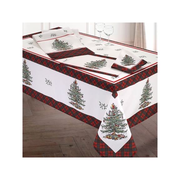 Spode Christmas Tree Tartan 60" x 120" Tablecloth