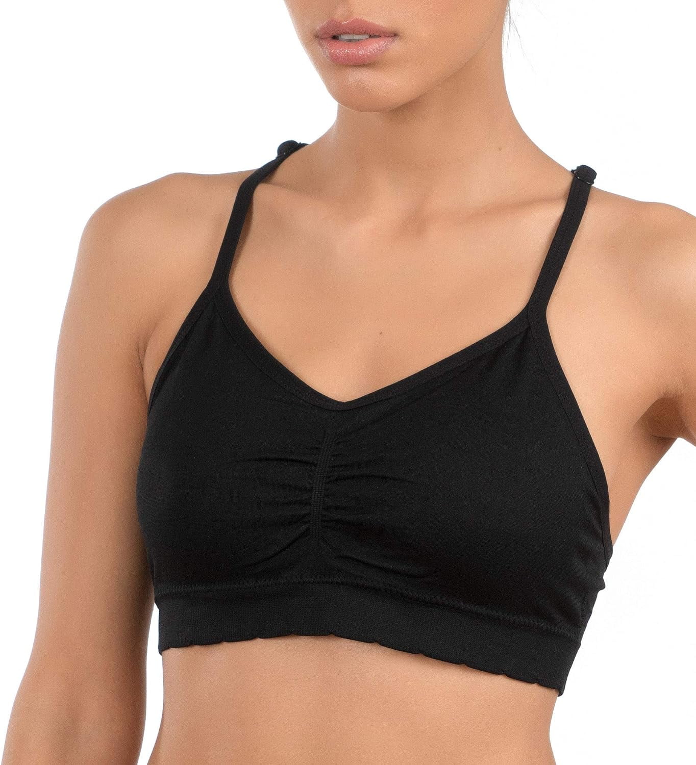 Alyce Ives Intimates Seamless Womens Bra Wireless Racerback Bralette, Pastels, M, 5 Pack