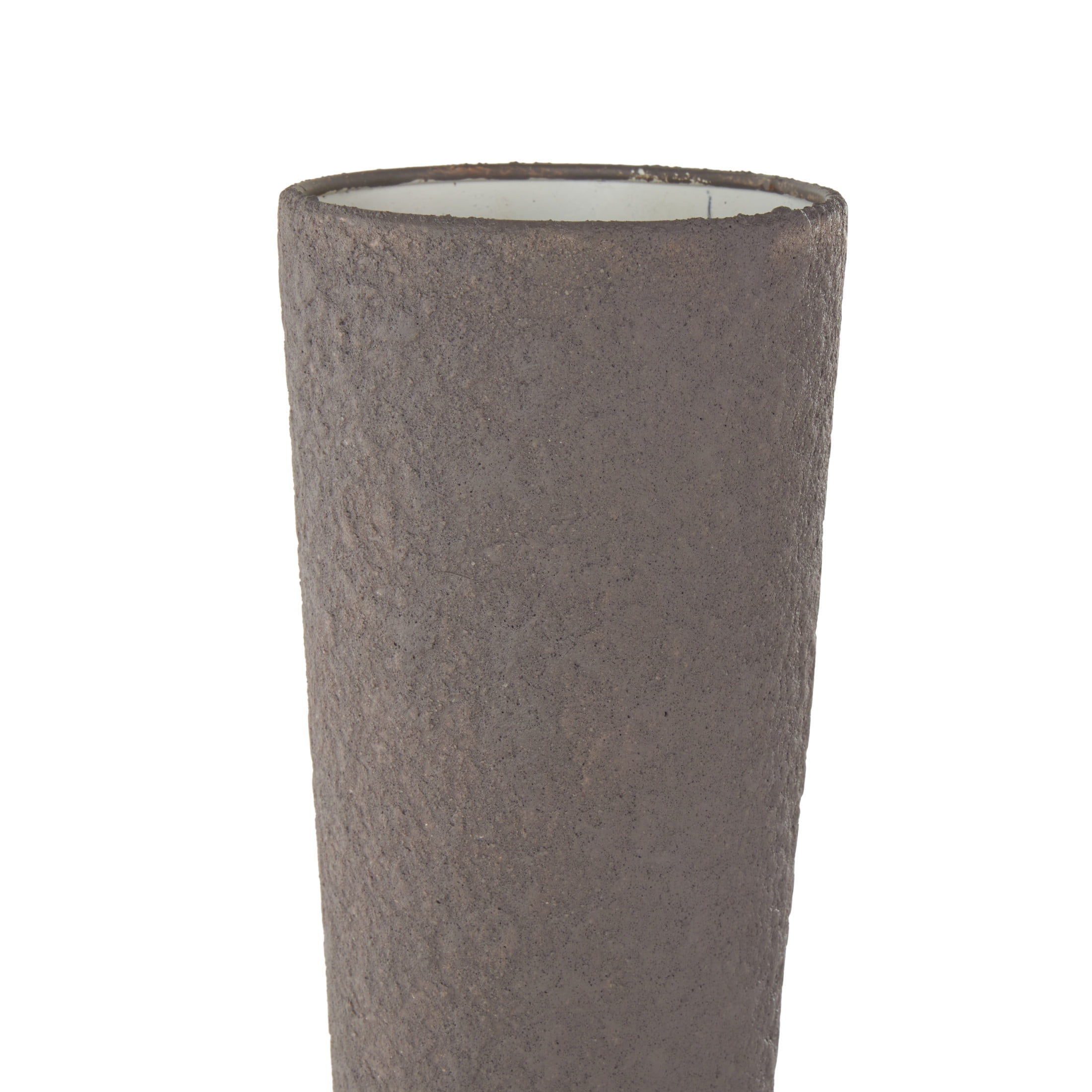 DecMode 25" Art Deco Fluted Dark Gray Metal Vase