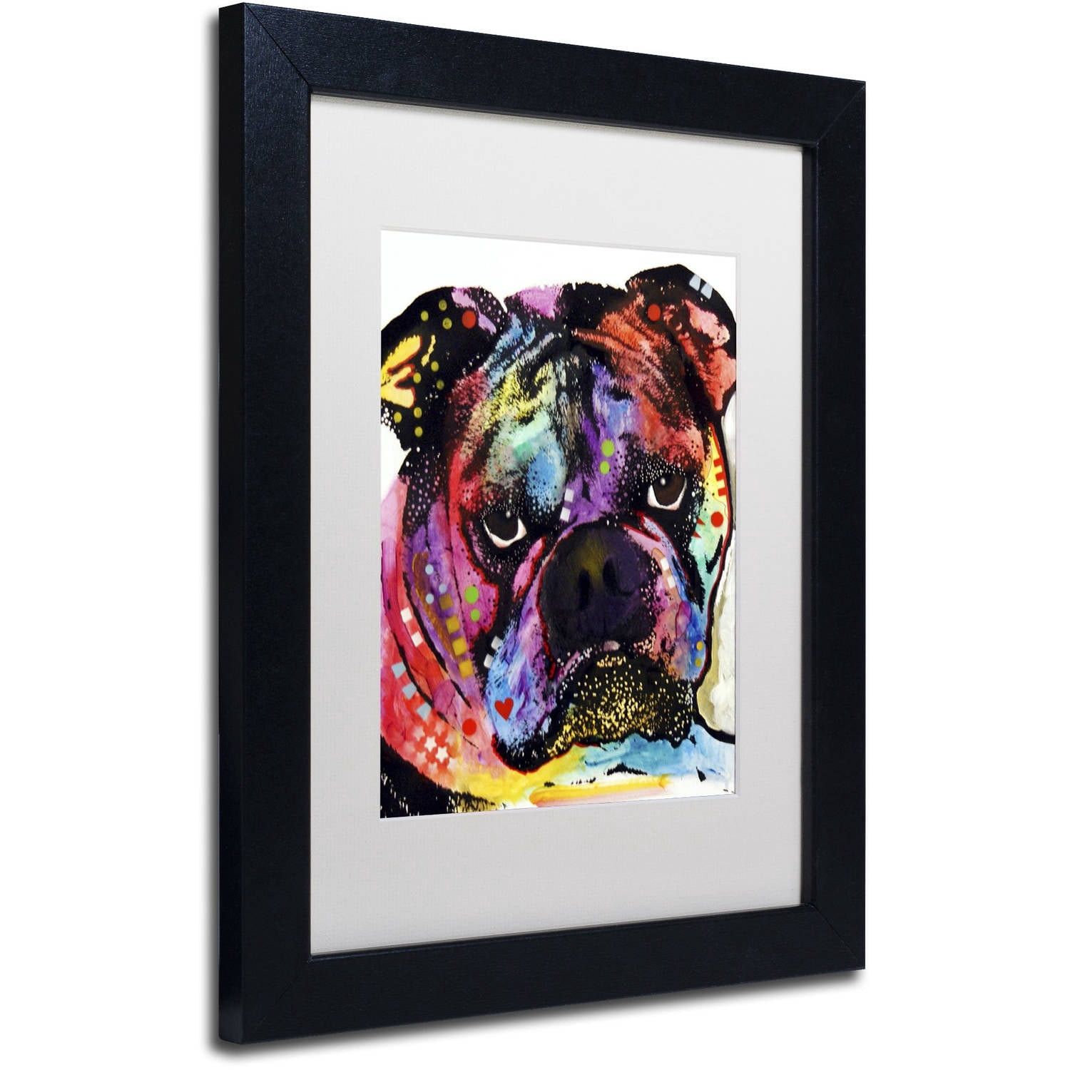 Trademark Fine Art "Bulldog" Canvas Art by Dean Russo, White Matte, Black Frame