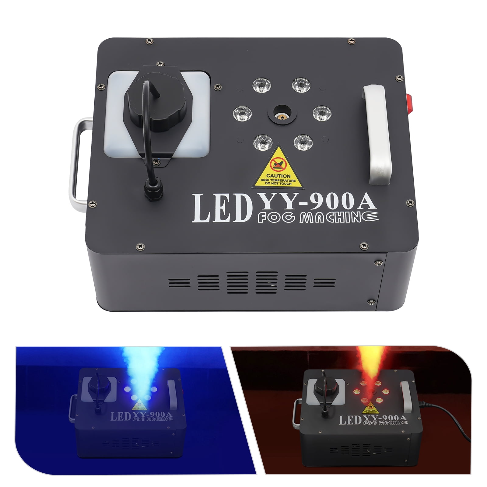 Wildnix 900W Fog Machine with RGB LED Lights, 8000 CFM Output, 5-Min Heat-Up, 0.28 Gal Tank Capacity, Remote Control and DMX512 Compatible for Stage and Party Effects