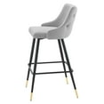 thumbnail image 3 of Bar Stool Chair Barstool, Velvet, Light Grey Gray, Modern Contemporary Urban Design, Bar Pub Cafe Bistro Hotel Restaurant Hospitality, 3 of 8