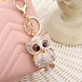 thumbnail image 4 of Fashion Rhinestones Owl Keychain,Gold Sparkling Alloy Keyring Pendant, White, 4 of 6