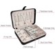 thumbnail image 2 of Caja de joyería de viaje, mini organizador portátil, estuche de viaje, pequeñas cajas de almacenamiento de piel sintética PU para anillos, pendientes y collares (negro), 2 of 3