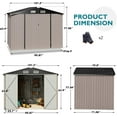 thumbnail image 3 of Sunmthink Lockable Metal Garden Storage Shed, 77.17" x 101.57" x 67.72", Brown, 3 of 6