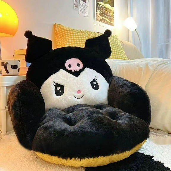 Kawaii Kuromi Cushion Chair, Comfy Cartoon Plush Seat Cushion, Floor Pillow Floor Cushions, Cute Office Chair Cushion Room Decor for Girls Woman