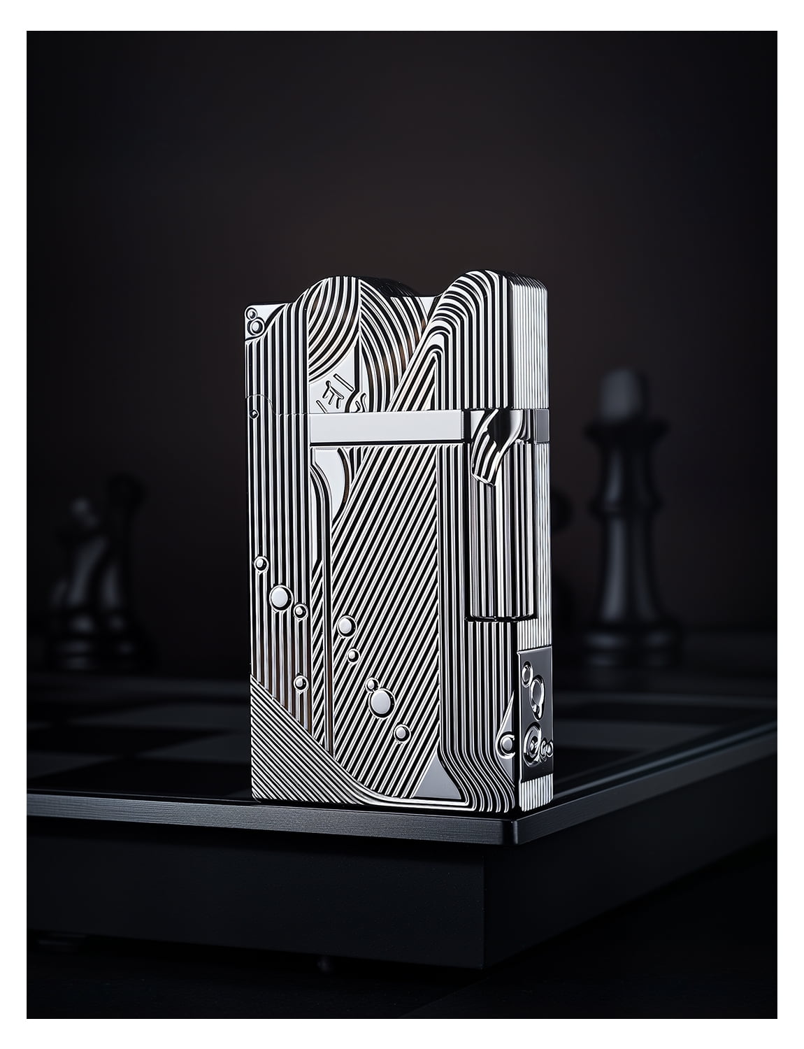 Refillable Swiss Luxury Classic Retro Thin Brass Kerosene Lighter, Crisp Sound, Side-Slide Soft-Flame, Unique,Electroplated Chrome Color,Relief, Collectible, Gift for Father, Thorens Mermaid