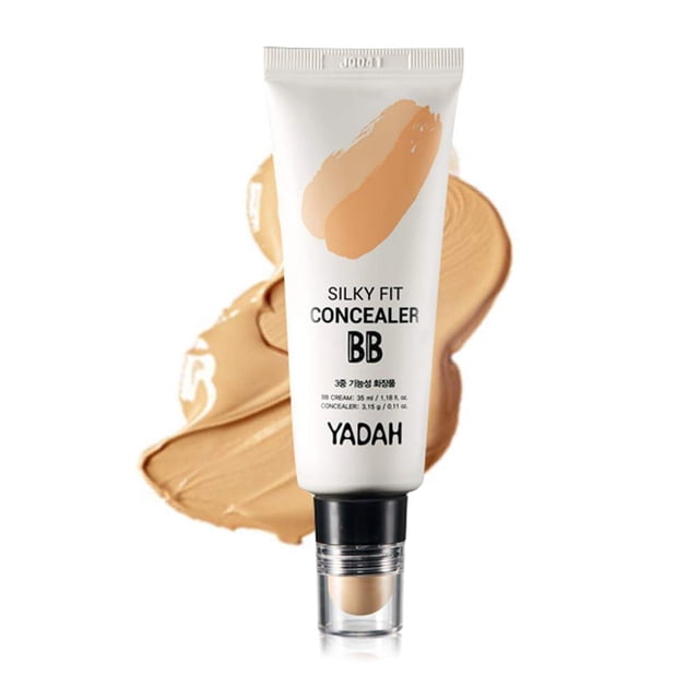 YADAH Silky Fit Corrector BB Cream (23 Beige Natural 1.18fl oz) - Maquillaje coreano 2 en 1 para una piel impecable Crema hidratante teñida para cubrir imperfecciones. Uso duradero durante todo el día