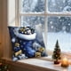 thumbnail image 4 of Funda de Cojín con Estampado Navideño de Lino Azul y Dorado | 1 Unidad | 45X45Cm | Funda de Almohada Decorativa para Sofá o Sala de Estar, 4 of 6