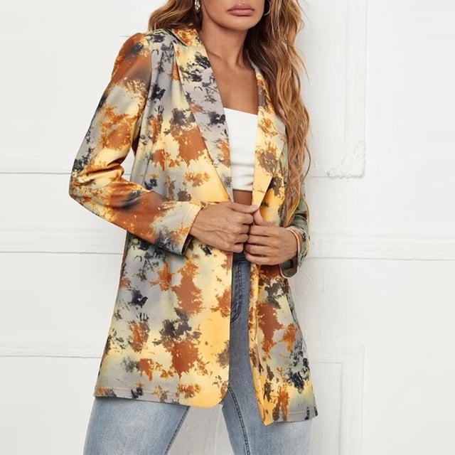 Mode Femmes Non Positionnement Impression Casual Petite Veste de Costume