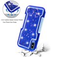 thumbnail image 4 of Mignova iPhone X/XS case,3 in 1 Clear Liquid Glitter Case Moving Hearts Shockproof Soft TPU Bumper Shell PC Frames Slim Fit Pretective,for Apple iPhone X/XS 5.8 inch case 2019 Release(Blue), 4 of 7