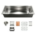thumbnail image 2 of Houzer Novus 45 in Stainless Steel Undermount Single Bowl Dual Platform Workstation Kitchen Sink with Accessories - NVS-6500, 2 of 9