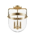 thumbnail image 2 of Hunter - Karloff 3-light Alturas Gold, Medium Size Flush Mount Light, Dimmable, Casual Style, Urn Shaped, for Bedrooms, Dining, Living Rooms - 19837, 2 of 5