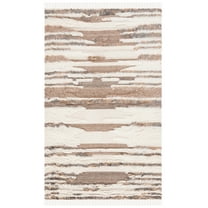 SAFAVIEH Kenya Alana Geometric Area Rug, Ivory/Brown, 4' x 6'