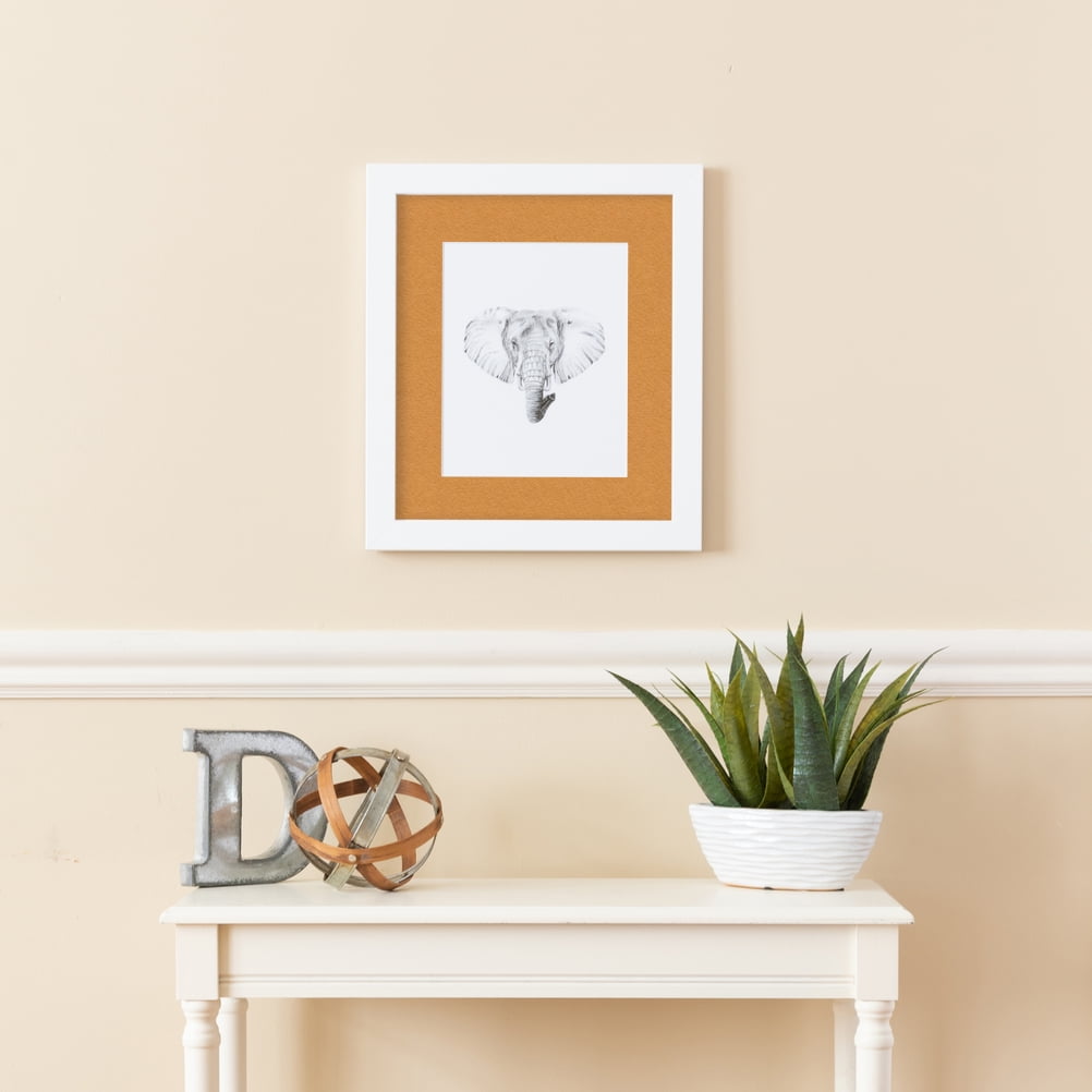 ArtToFrames 22x28 Matted Picture Frame with 18x24 Single Mat Photo Opening Framed in 1.25 Satin White Frame and 2 Amber Mat (FWM-3966-22x28)