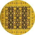 thumbnail image 1 of Ahgly Company Indoor Round Oriental Yellow Industrial Area Rugs, 8' Round, 1 of 4