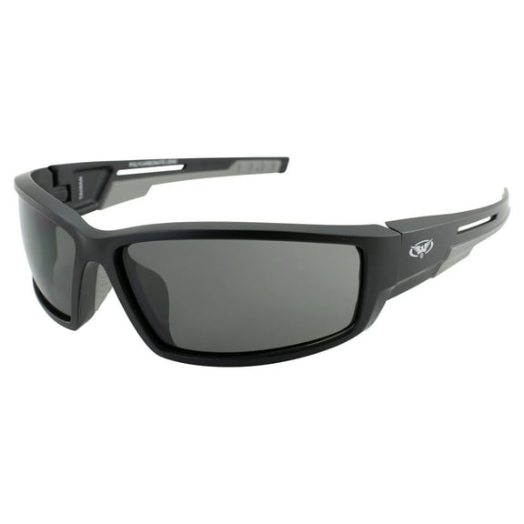 Sly 88 Motorcycle Sunglasses Matte Black Frames Smoke Lens with Grey Double Injection Rubber