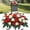 Red, variant on Headstone Flower Saddle,Large Artificial Cemetery Flowers for Grave Roses & Fern Cemetery Memorial Flowers for Outdoor Grave Decorations (Blue White)