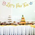 thumbnail image 4 of Banner Let's Par Tea Party, decoración dorada con purpurina, 4 of 6